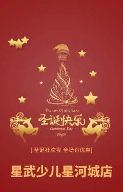 少儿体育抢购多单品抢购圣诞节活动配图海报