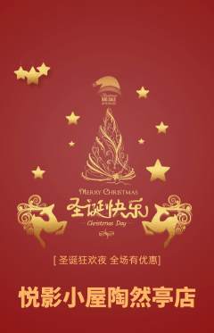 私人影院抢购单品抢购圣诞节活动配图海报
