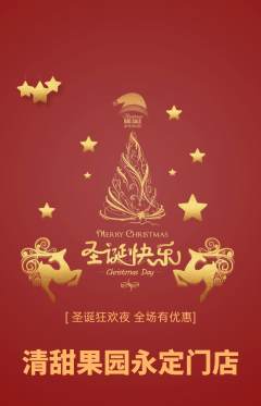 生鲜水果抢购自选套组抢购圣诞节活动配图海报