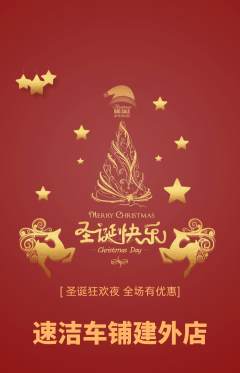 洗车抢购多单品抢购圣诞节活动配图海报