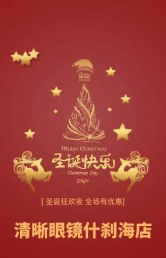 眼镜店抢购自选套组抢购圣诞节活动配图海报