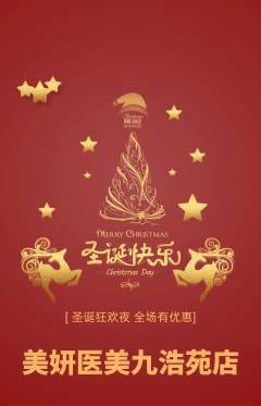医疗美容抢购满血版圣诞节活动配图海报
