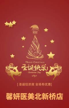 医疗美容抢购单品抢购圣诞节活动配图海报