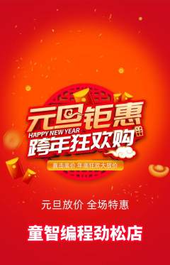 少儿编程抢购单品抢购元旦活动配图海报
