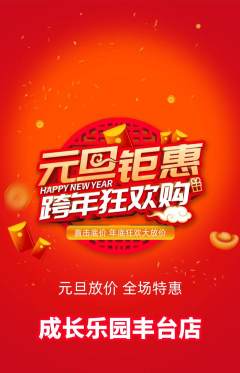 晚托班抢购满血版元旦活动配图海报