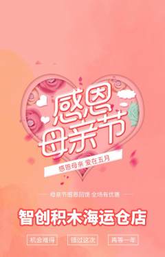 少儿乐高抢购单品抢购母亲节活动配图海报