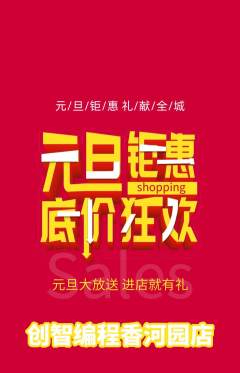 少儿编程抢购满血版元旦活动配图海报
