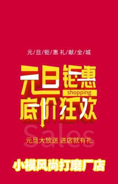 少儿模特抢购单品抢购元旦活动配图海报