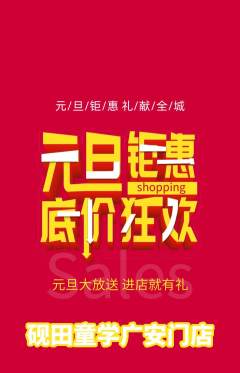 少儿书法抢购单品抢购元旦活动配图海报