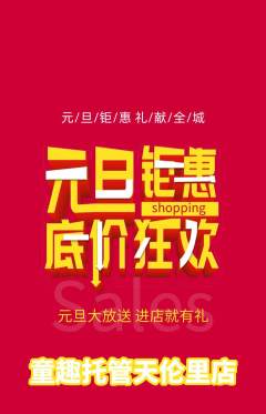 晚托班抢购多单品抢购元旦活动配图海报