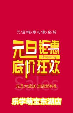 早教抢购单品抢购元旦活动配图海报