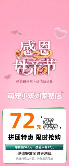 宠物店拼团满血版母亲节活动配图海报