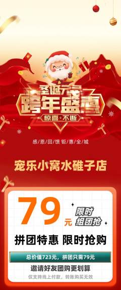 宠物店拼团满血版元旦活动配图海报