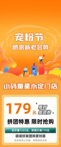 少儿编程拼团价格阶梯团宠粉节活动配图海报