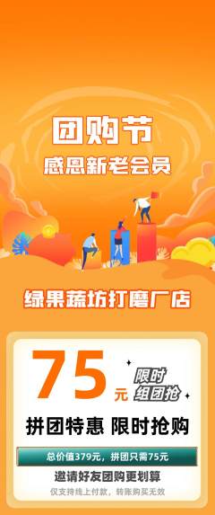 生鲜水果拼团价格阶梯团团购节活动配图海报