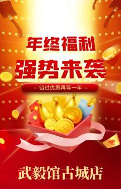 跆拳道抢购套组抢购年终大促活动配图海报