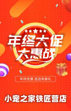 宠物店抢购自选套组抢购年终大促活动配图海报