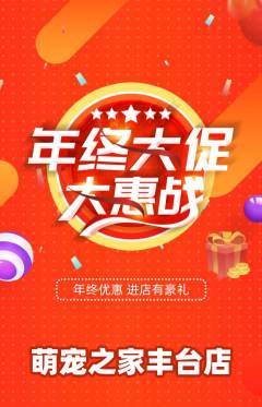 宠物店抢购单品抢购年终大促活动配图海报