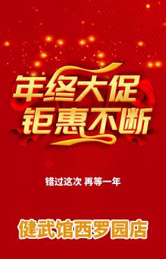 跆拳道抢购多单品抢购年终大促活动配图海报