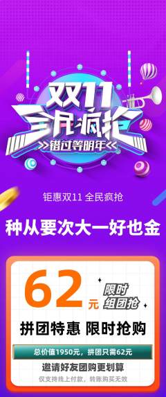羽毛球馆拼团价格阶梯团双11活动配图海报