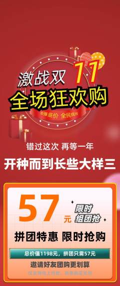 羽毛球馆拼团价格阶梯团双11活动配图海报