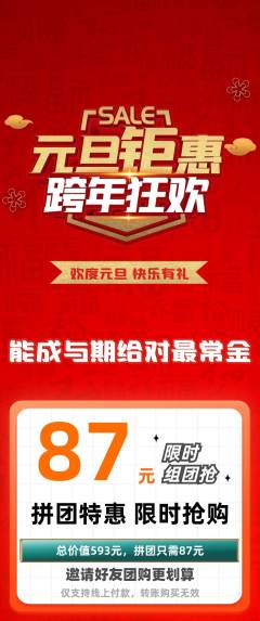 羽毛球馆拼团无阶梯团元旦活动配图海报