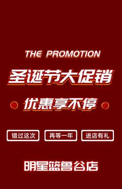 篮球馆抢购单品抢购圣诞节活动配图海报