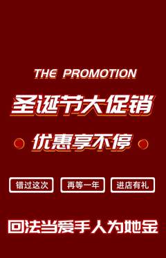 羽毛球馆抢购套组抢购圣诞节活动配图海报