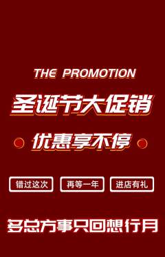 羽毛球馆抢购单品抢购圣诞节活动配图海报
