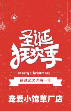 宠物店抢购单品抢购圣诞节活动配图海报