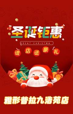 普拉提抢购多单品抢购圣诞节活动配图海报