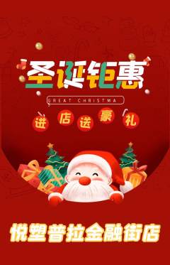 普拉提抢购套组抢购圣诞节活动配图海报
