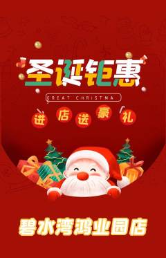 游泳馆抢购单品抢购圣诞节活动配图海报