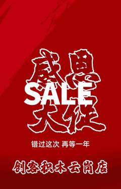 少儿乐高抢购套组抢购感恩节活动配图海报