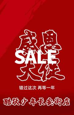 少儿体育抢购多单品抢购感恩节活动配图海报