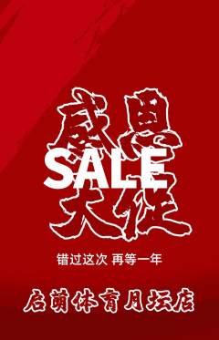 少儿体育抢购套组抢购感恩节活动配图海报