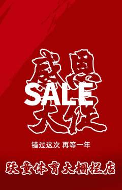 少儿体育抢购单品抢购感恩节活动配图海报