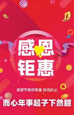 羽毛球馆抢购多单品抢购感恩节活动配图海报