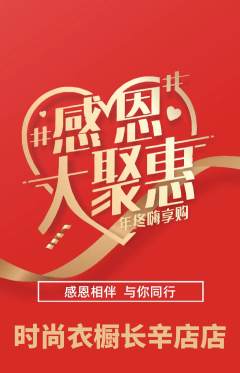 服饰鞋帽抢购多单品抢购感恩节活动配图海报