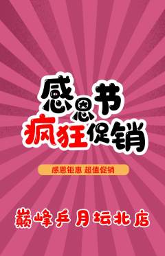 乒乓球馆抢购自选套组抢购感恩节活动配图海报