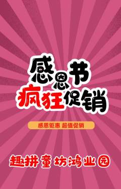 少儿乐高抢购单品抢购感恩节活动配图海报