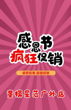 少儿模特抢购套组抢购感恩节活动配图海报
