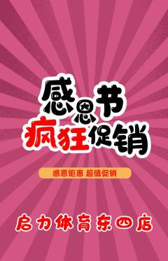 少儿体育抢购单品抢购感恩节活动配图海报