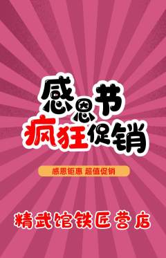 跆拳道抢购单品抢购感恩节活动配图海报