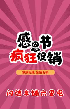 洗车抢购套组抢购感恩节活动配图海报