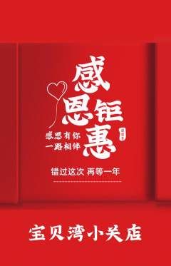 儿童乐园抢购单品抢购感恩节活动配图海报