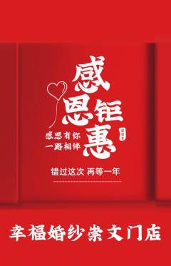 婚纱摄影抢购单品抢购感恩节活动配图海报