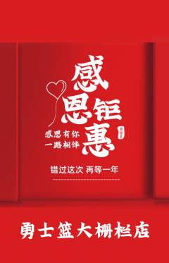 篮球馆抢购套组抢购感恩节活动配图海报
