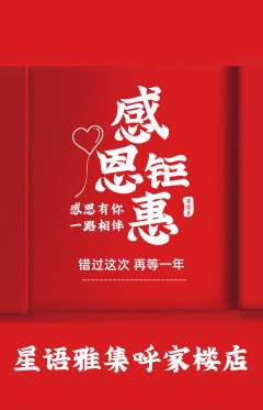 少儿主持抢购单品抢购感恩节活动配图海报
