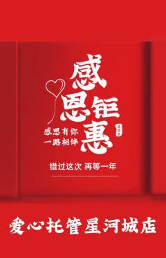 晚托班抢购满血版感恩节活动配图海报